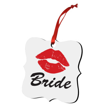 Bride kiss, Christmas ornament polygon wooden 7.5cm