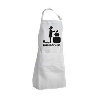 Woman Game Over, Adult Chef Apron (with sliders and 2 pockets)