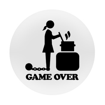 Woman Game Over, Mousepad Round 20cm