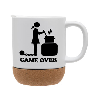 Woman Game Over, Ceramic coffee mug Cork (MAT), 330ml (1pcs)