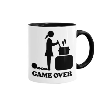 Woman Game Over, Mug colored black, ceramic, 330ml