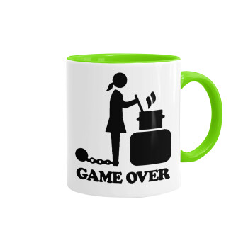 Woman Game Over, Κούπα χρωματιστή βεραμάν, κεραμική, 330ml