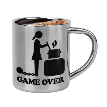 Woman Game Over, Double-wall metal cup for espresso (220ml)