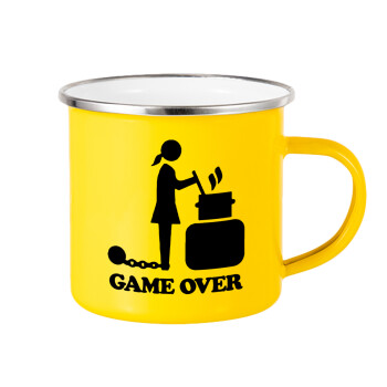 Woman Game Over, Yellow Enamel Metallic Cup 360ml