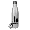 Metallic Glitter Silver Thermos Flask (Stainless steel), double-walled, 500ml