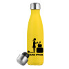 Yellow Stainless Steel Metallic Thermos, double-walled, 500ml