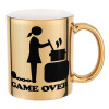 Mug ceramic, gold mirror, 330ml