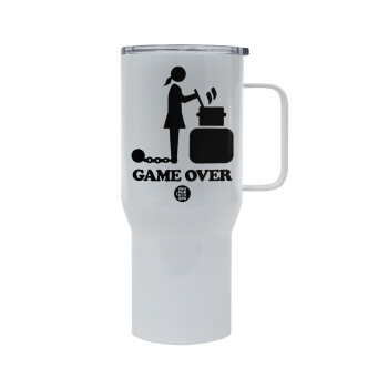 Woman Game Over, Tumbler με καπάκι, διπλού τοιχώματος (θερμό) 750L