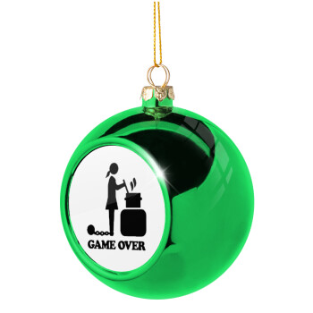 Woman Game Over, Green Christmas tree ornament ball 8cm