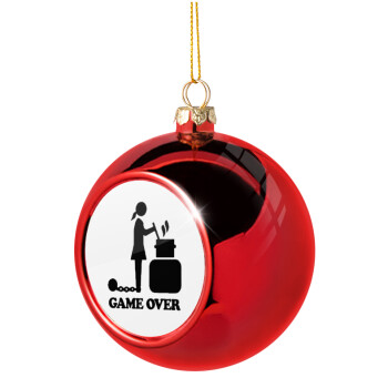 Woman Game Over, Christmas tree ball Red 8cm