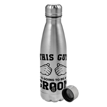 This Guy is going to be a GROOM, Metallic water bottle, stainless steel, 750ml