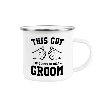 This Guy is going to be a GROOM, Metallic enamel cup white 360ml