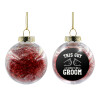 Transparent Christmas tree ball ornament with red filling 8cm