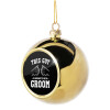 Golden Christmas tree ball ornament 8cm