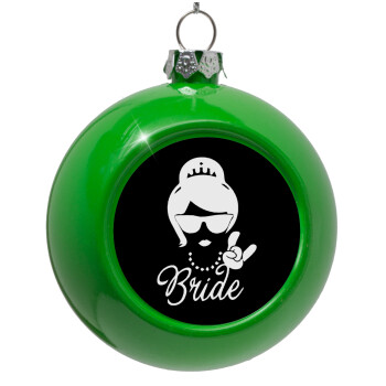 Bride hands, Green Christmas tree ornament bauble 8cm