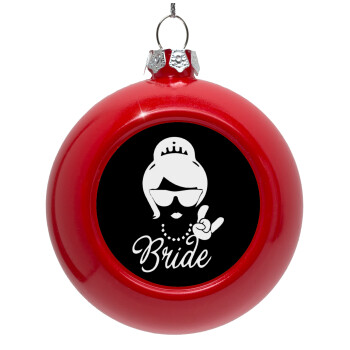 Bride hands, Red Christmas tree ornament bauble 8cm