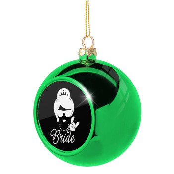 Bride hands, Green Christmas tree ornament ball 8cm