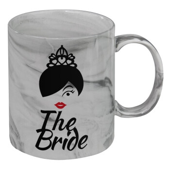 The Bride red kiss, Mug ceramic marble style, 330ml