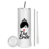 Eco friendly stainless steel tumbler 600ml, with metal straw & cleaning brush