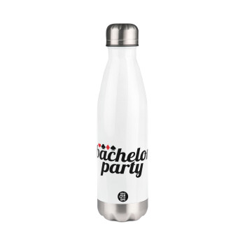 Bachelor party, Metal mug thermos White (Stainless steel), double wall, 500ml