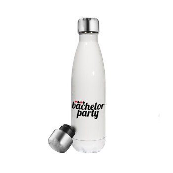 Bachelor party, Metal mug thermos White (Stainless steel), double wall, 500ml