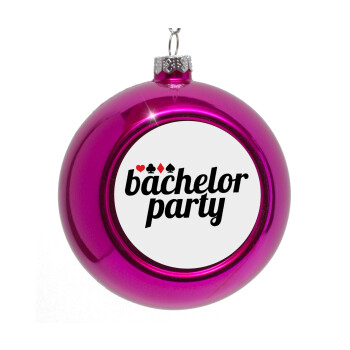 Bachelor party, Purple Christmas tree ornament bauble 8cm