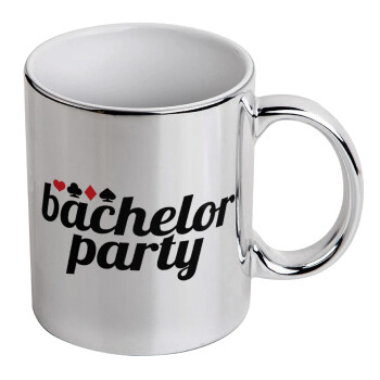 Bachelor party, Mug ceramic, silver mirror, 330ml