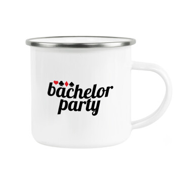 Bachelor party, Metallic enamel cup white 360ml