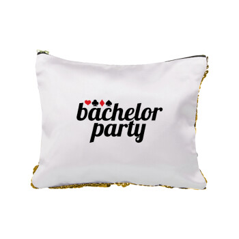 Bachelor party, Sequin Gold Pouch Cosmetic Bag