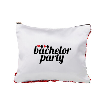 Bachelor party, Red sequin cosmetic bag