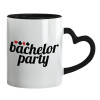 Mug heart black handle, ceramic, 330ml