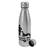 Metallic water bottle, stainless steel, 750ml