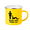 Yellow Enamel Metallic Cup 360ml