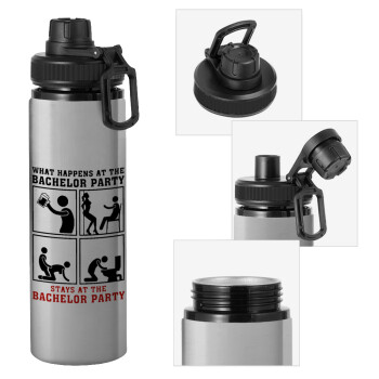 What happens at the bachelor party, stays at the bachelor party!, Metallic water bottle with safety cap, 850ml aluminum