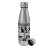 Metallic water bottle, stainless steel, 750ml