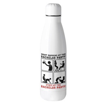 What happens at the bachelor party, stays at the bachelor party!, Metal mug thermos (Stainless steel), 500ml