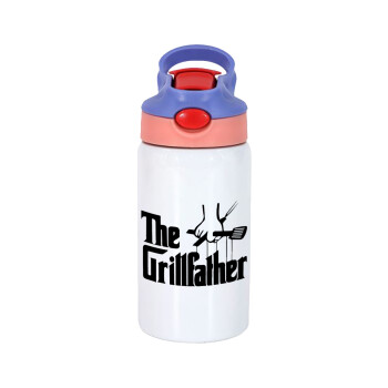 The Grillfather, Παιδικό παγούρι θερμό, ανοξείδωτο, με καλαμάκι ασφαλείας, ροζ/μωβ (350ml)