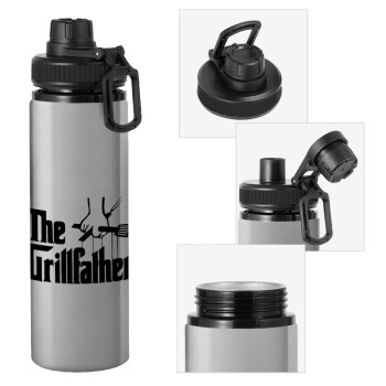 The Grillfather, Metallic water bottle with safety cap, 850ml aluminum