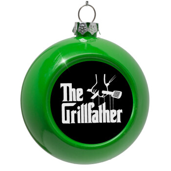 The Grillfather, Green Christmas tree ornament bauble 8cm