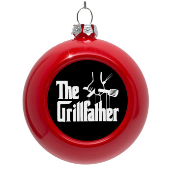 The Grillfather, Red Christmas tree ornament bauble 8cm