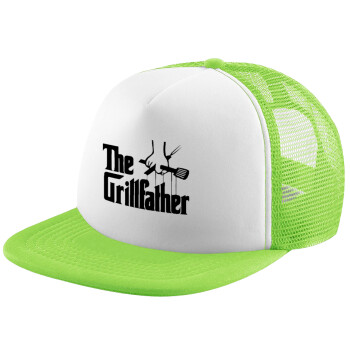 The Grillfather, Καπέλο παιδικό Soft Trucker με Δίχτυ ΠΡΑΣΙΝΟ/ΛΕΥΚΟ (POLYESTER, ΠΑΙΔΙΚΟ, ONE SIZE)