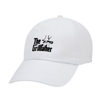 The Grillfather, Καπέλο Ενηλίκων Baseball Λευκό 5-φύλλο (POLYESTER, ΕΝΗΛΙΚΩΝ, UNISEX, ONE SIZE)