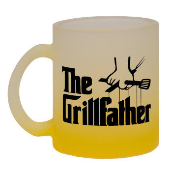 The Grillfather, Κούπα γυάλινη δίχρωμη με βάση το κίτρινο ματ, 330ml