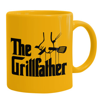 The Grillfather, Ceramic coffee mug yellow, 330ml