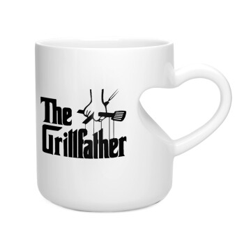 The Grillfather, Κούπα καρδιά λευκή, κεραμική, 330ml