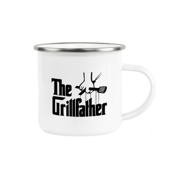 The Grillfather, Metallic enamel cup white 360ml