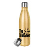 Glitter gold stainless steel thermos bottle, double-walled, 500ml