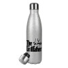 Metallic Glitter Silver Thermos Flask (Stainless steel), double-walled, 500ml