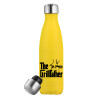 Yellow Stainless Steel Metallic Thermos, double-walled, 500ml