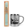 Easter Set, metallic thermal cup (300ml) & aromatic flat Easter candle (30cm) (TURQUOISE)